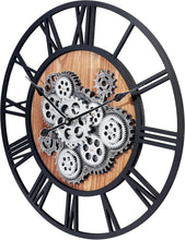 Load image into Gallery viewer, Large 23 Inch Wall Clock with Steampunk Design and Moving Gears - Perfect Gift