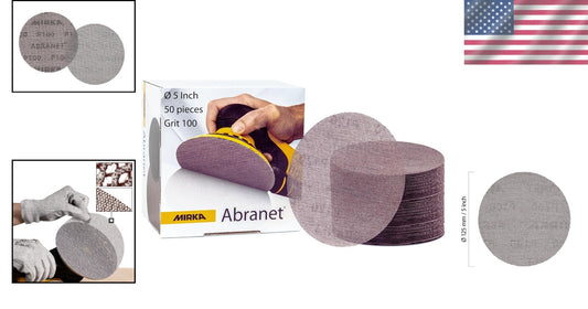 50 Pack 5-Inch P100 Aluminum Oxide Sanding Discs - Dust-Free Technology