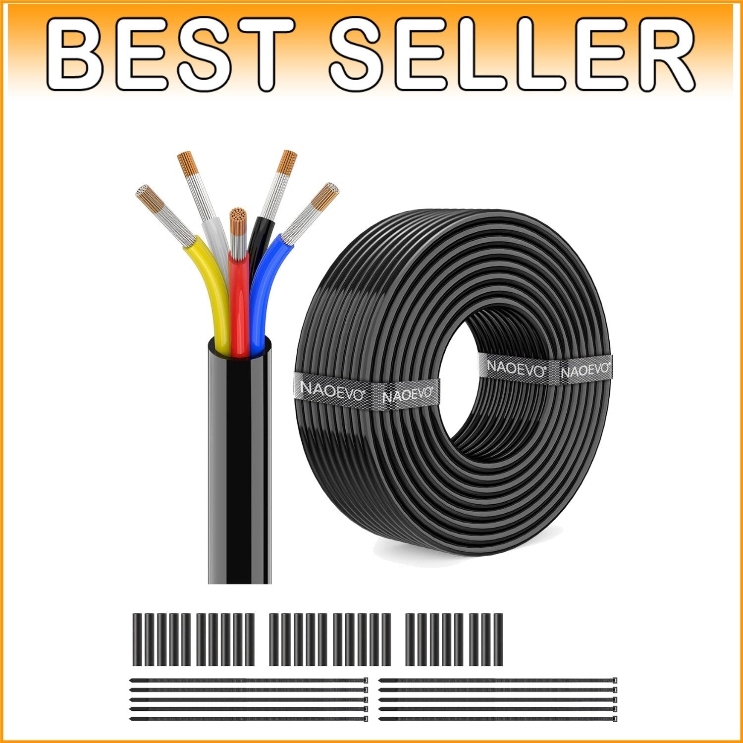 Durable 14 AWG Marine and Automotive Electrical Wire - 50FT Stranded Cord