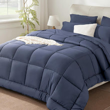 Load image into Gallery viewer, 7-Piece Grayish Blue Full/Queen Bedding Set - All Season Microfiber Comforter