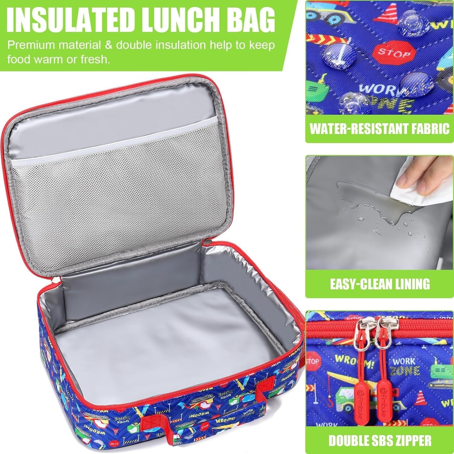 Leak-Proof 4-Compartment Kids Bento Box & Insulated Water Bottle for School Fun
