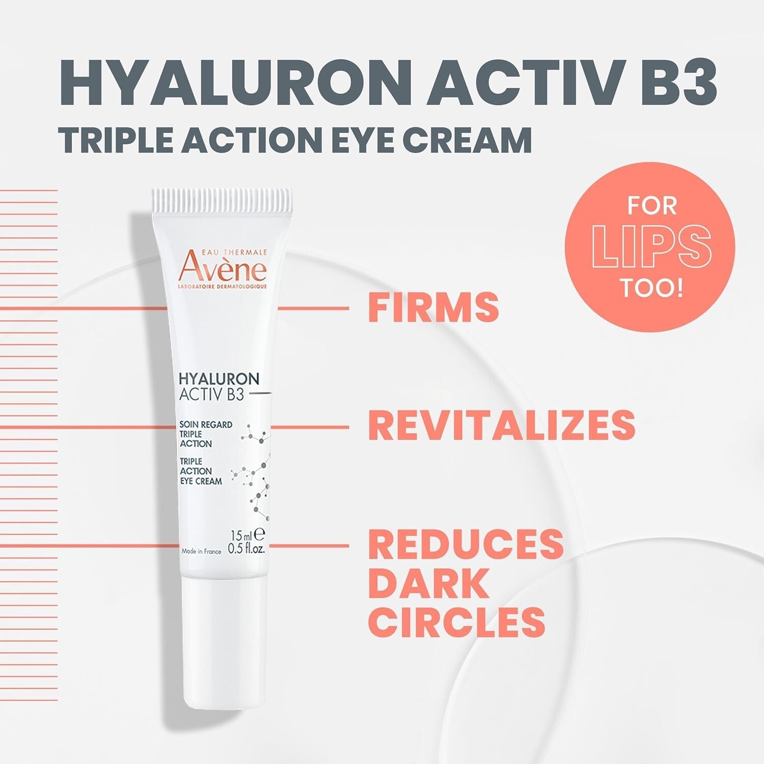 0.5 Fl Oz Triple Action Eye Cream - Reduces Dark Circles, Fine Lines & Hydration