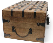 Load image into Gallery viewer, Elegant Pirate Treasure Chest - Lockable Wooden Box with Antique Iron Decor