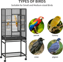 Load image into Gallery viewer, Spacious Bird Cage with Secure Lock, Seed Catcher &amp; Storage - Ideal for Parrots
