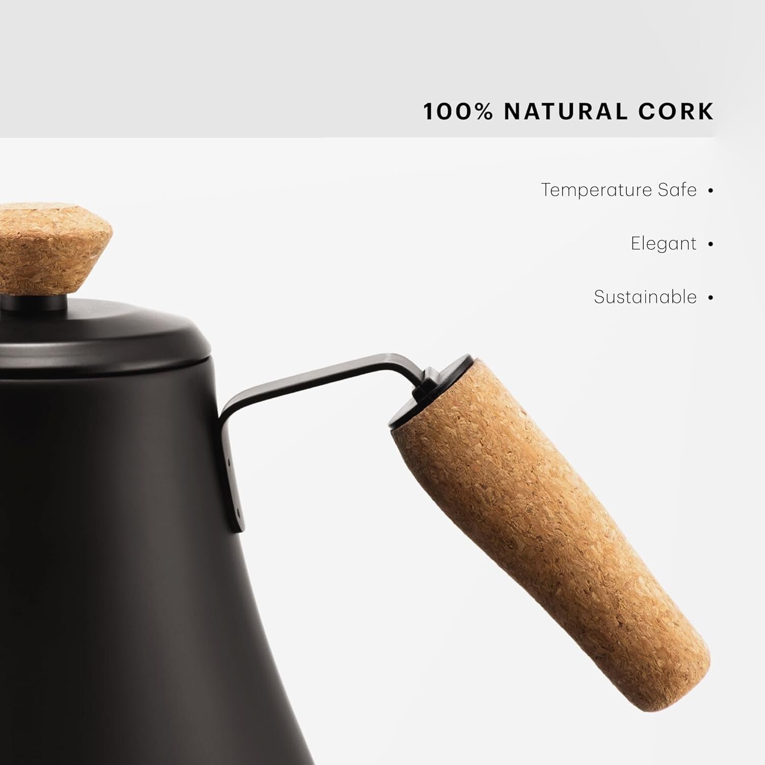 27oz Electric Gooseneck Kettle in Matte Black for Precision Pour Over Brewing