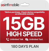 Load image into Gallery viewer, Reliable 12-Month Mobile Plan: 15GB High-Speed Data with Unlimited Talk/Text