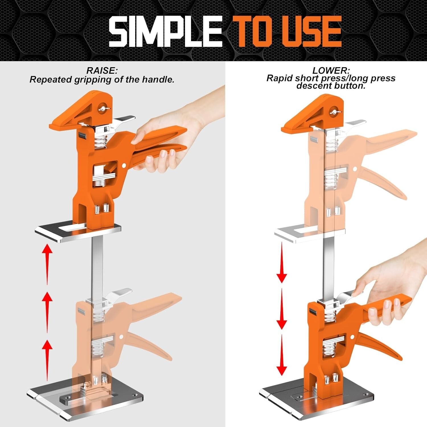 Heavy-Duty Arm Jack 2 Pack, 15.5" Stainless Steel Furniture Lifts, 440LBS Cap...