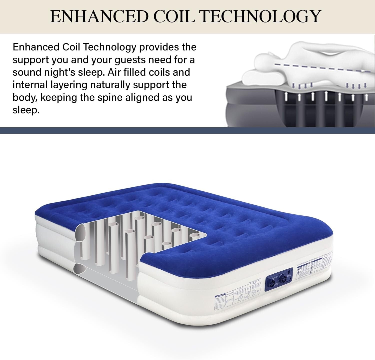 Fast-Inflate Full Size Air Mattress with Built-in Pump - Waterproof & Portable