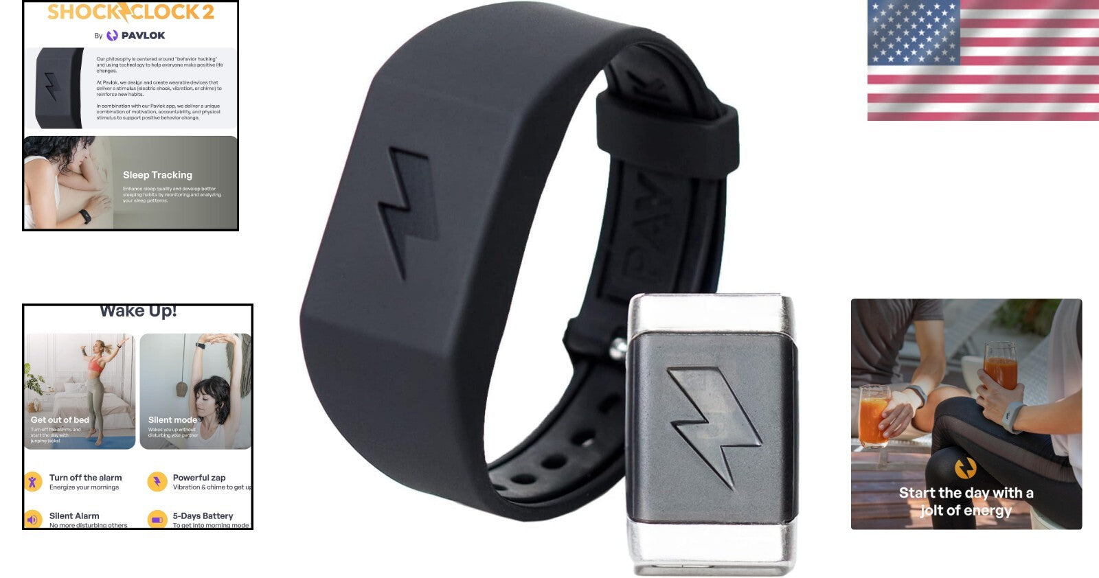 Shock Clock 2: Bluetooth-Enabled Silent Alarm - Ideal for Couples and Students