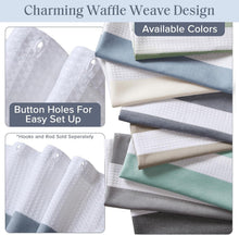 Load image into Gallery viewer, Stylish Extra Long Indigo Blue Waffle Shower Curtain for Modern Bathrooms 72x84