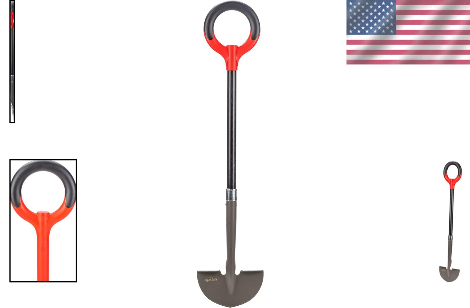 Durable and Efficient Red Garden Edger with Ergonomic Grip - 45" Long