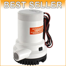 Load image into Gallery viewer, Safe 1500 GPH Marine Pump - Quiet 12V Design with Snap-Off Strainer for Easy Use