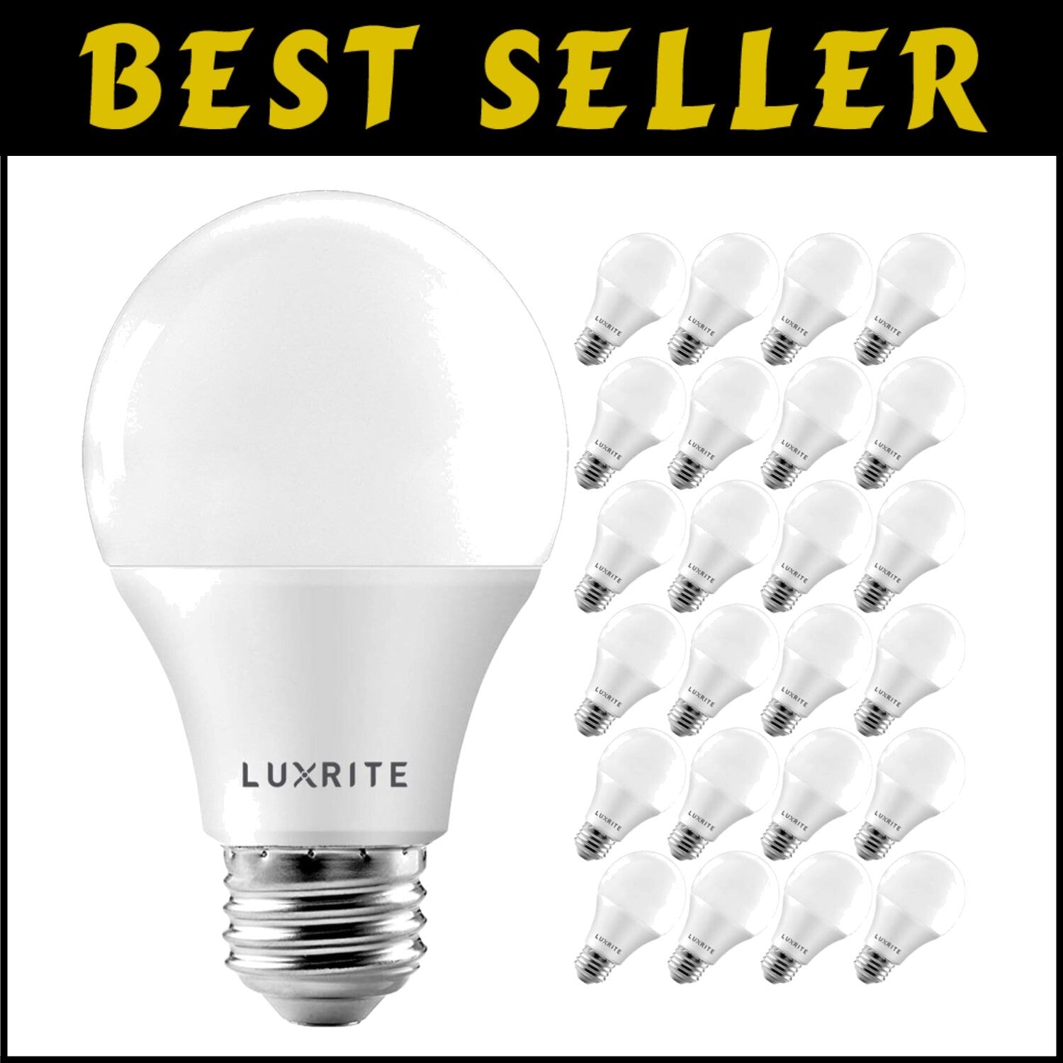 Warm White A19 LED Bulbs (60W Equivalent) - 24 Pack, Energy Efficient Design