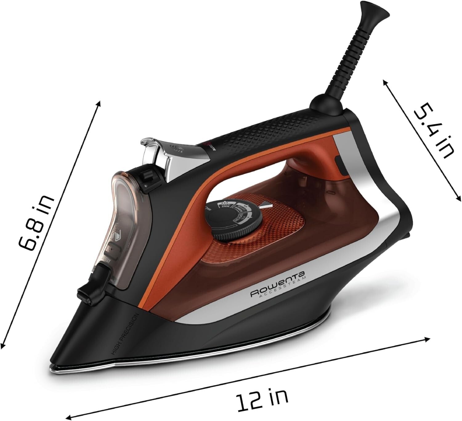 Versatile Stainless Steel Clothes Iron with 300 Microsteam Holes - 1700W Power