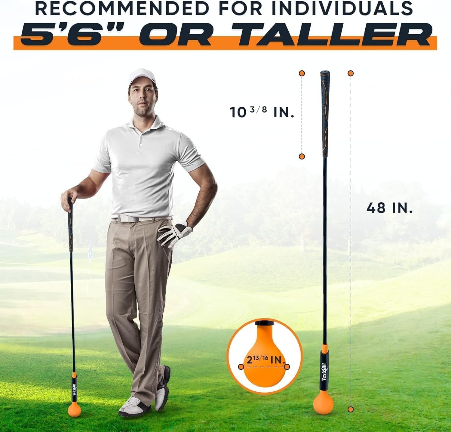 Portable 48-Inch Golf Swing Trainer for Enhanced Tempo and Balance - 6 to 30 LB