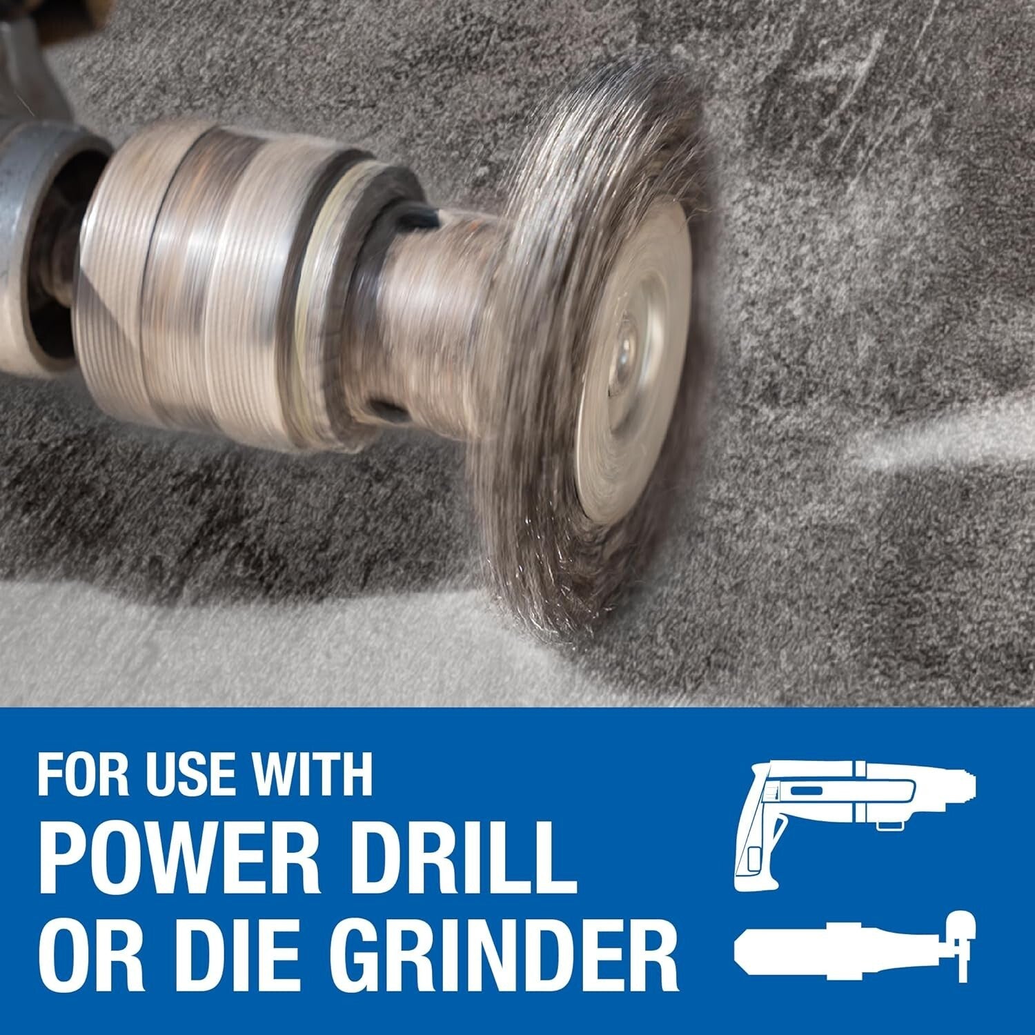 20-Pack Crimped Wire Wheels, 1-1/2" Diameter, 1/4" Shank for Heavy-Duty Grinding