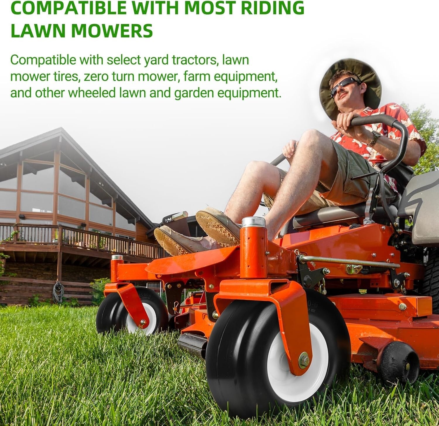 High-Load 2-Pack 13 x 5.00-6" Solid Rubber Tires for Garden Lawn Tractors