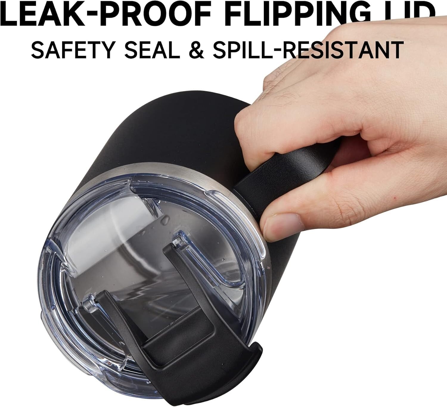 4 Pack 12oz Stainless Steel Insulated Travel Mugs with Comfortable Handles