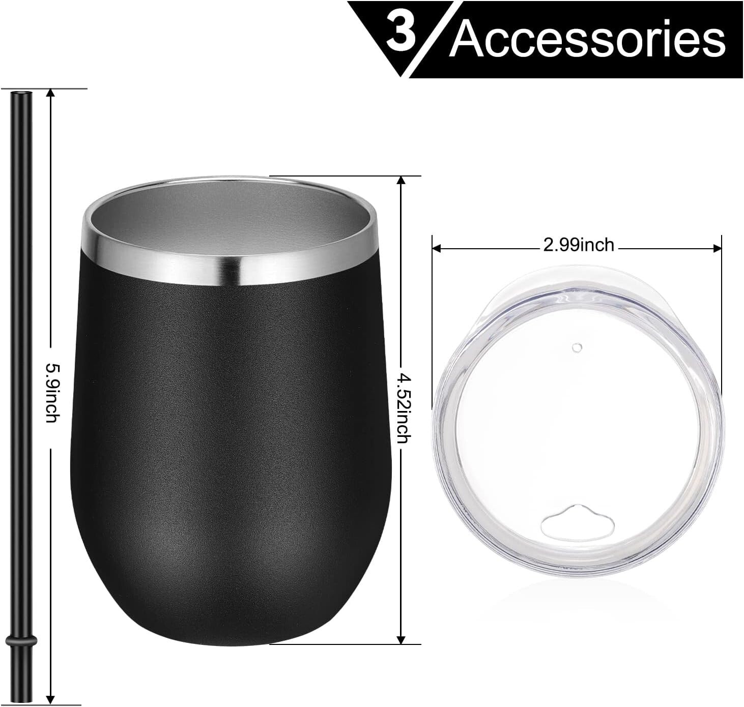 12oz Double Wall Vacuum Insulated Tumblers - Perfect for Wine & Coffee Lovers