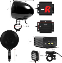 Load image into Gallery viewer, Universal Handlebar Mount 4" Waterproof Motorcycle Speakers with Wired Control