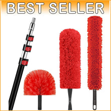 Load image into Gallery viewer, Lightweight High Ceiling Cleaning Kit with Bendable Microfiber &amp; Chenille Heads