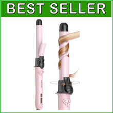 Load image into Gallery viewer, Ceramic Rotating Curling Iron, Pink - Effortless Curls for All Hair Types