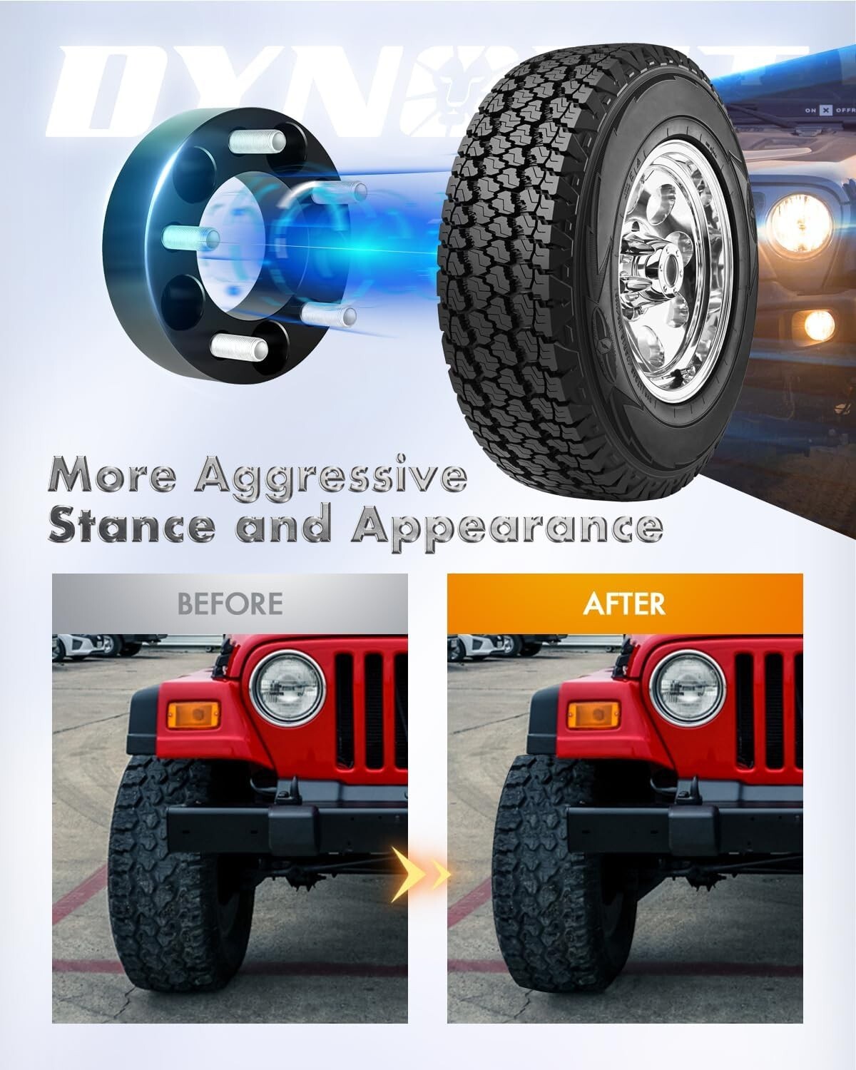 Forged Wheel Spacers 5x4.5" with DACROMAT Bolts - Enhance Jeep Performance