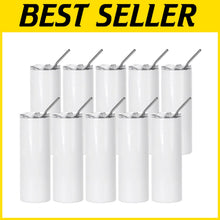 Load image into Gallery viewer, Bulk 10 Pack 20 Oz Insulated Sublimation Tumblers - Perfect for Personalization