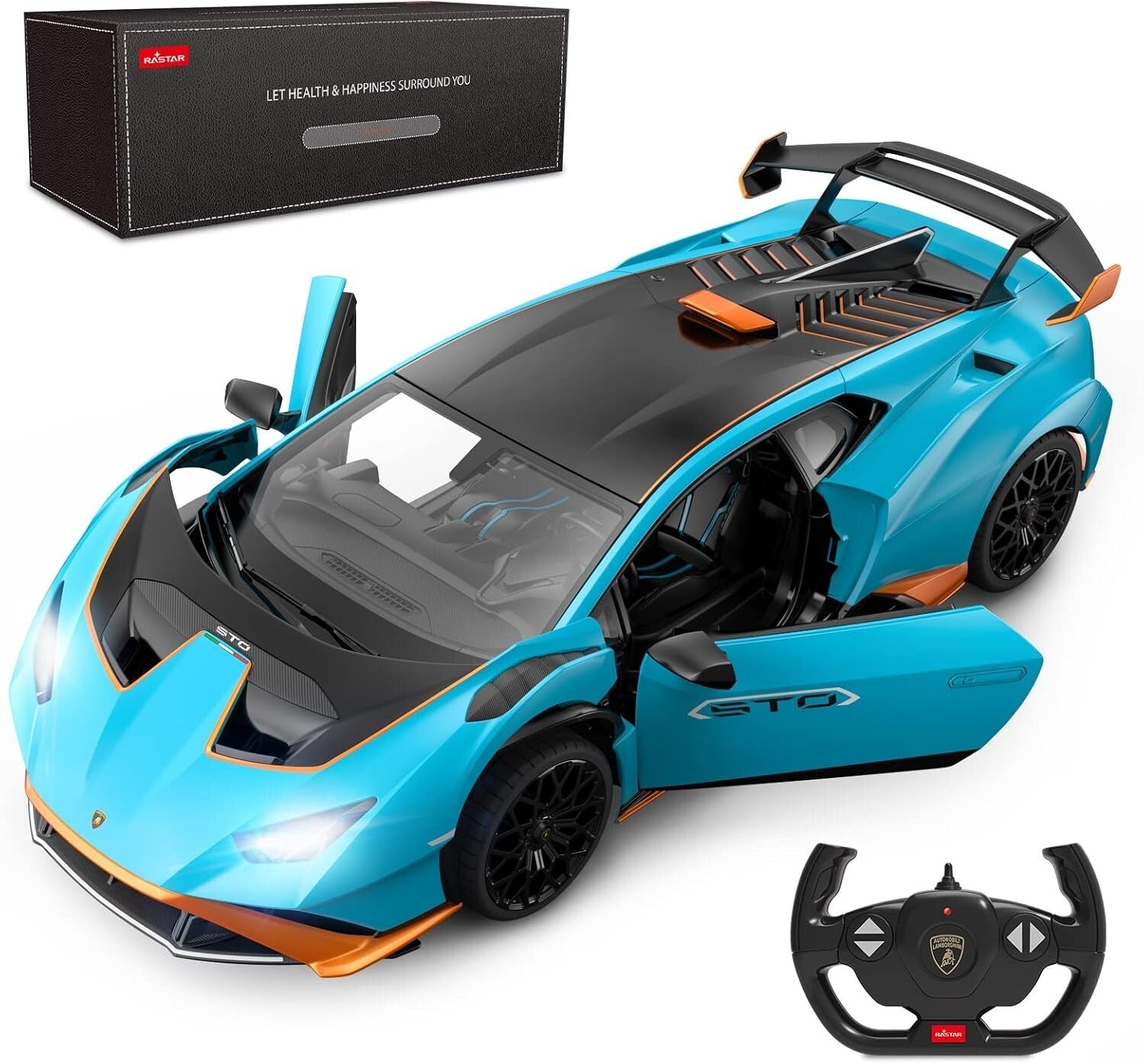 Blue Lamborghini Huracán STO R/C Toy Car 1/14 Scale - Perfect Gift for Ages 8-12