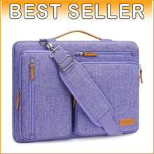 Load image into Gallery viewer, Stylish Purple Laptop Messenger Bag with 4 Zipper Pockets for Easy Organization