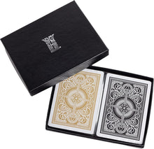 Load image into Gallery viewer, Luxury Black and Gold KEM Playing Cards, Bridge Size with Jumbo Index - 2 Decks