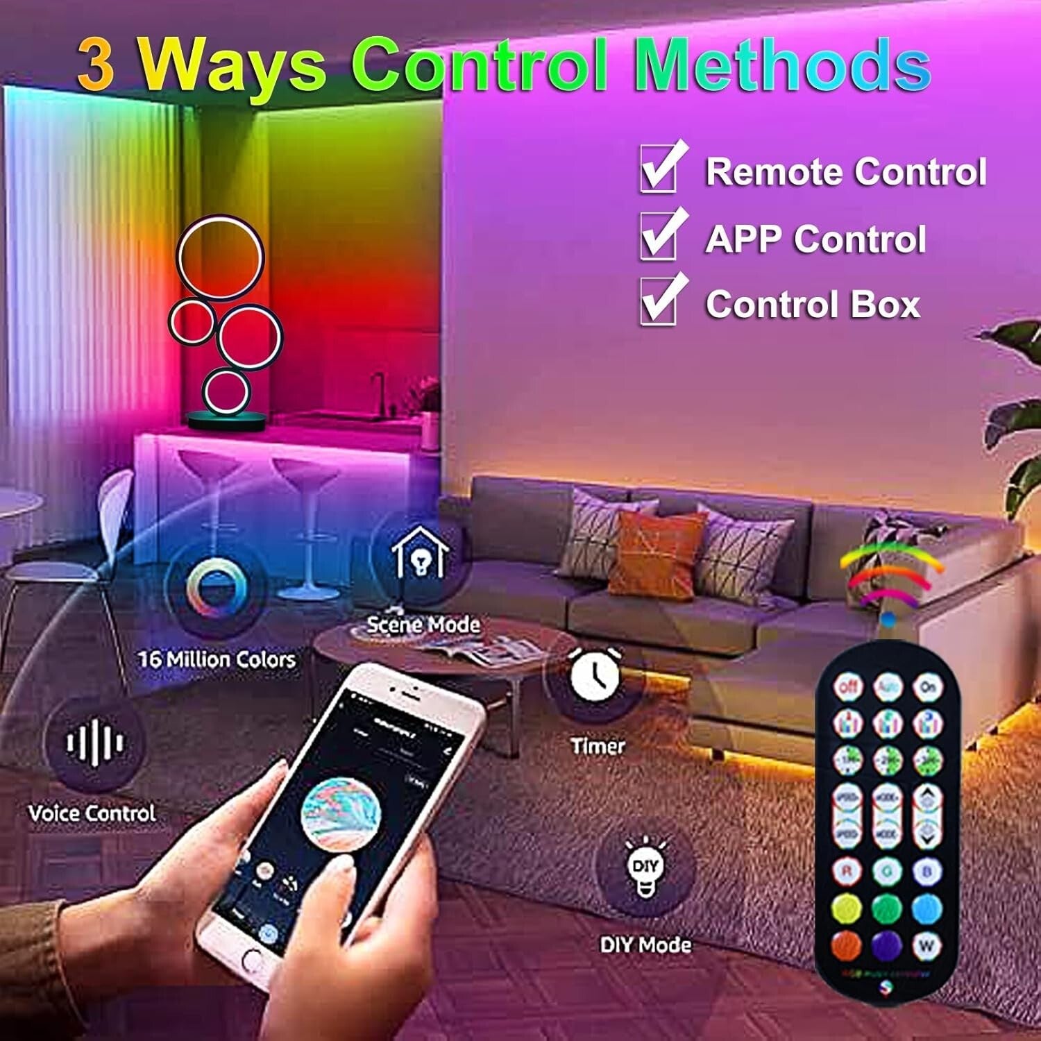 LED Bedside Lamp with 16 Million RGB Colors & Bluetooth APP Control – Ideal Gift