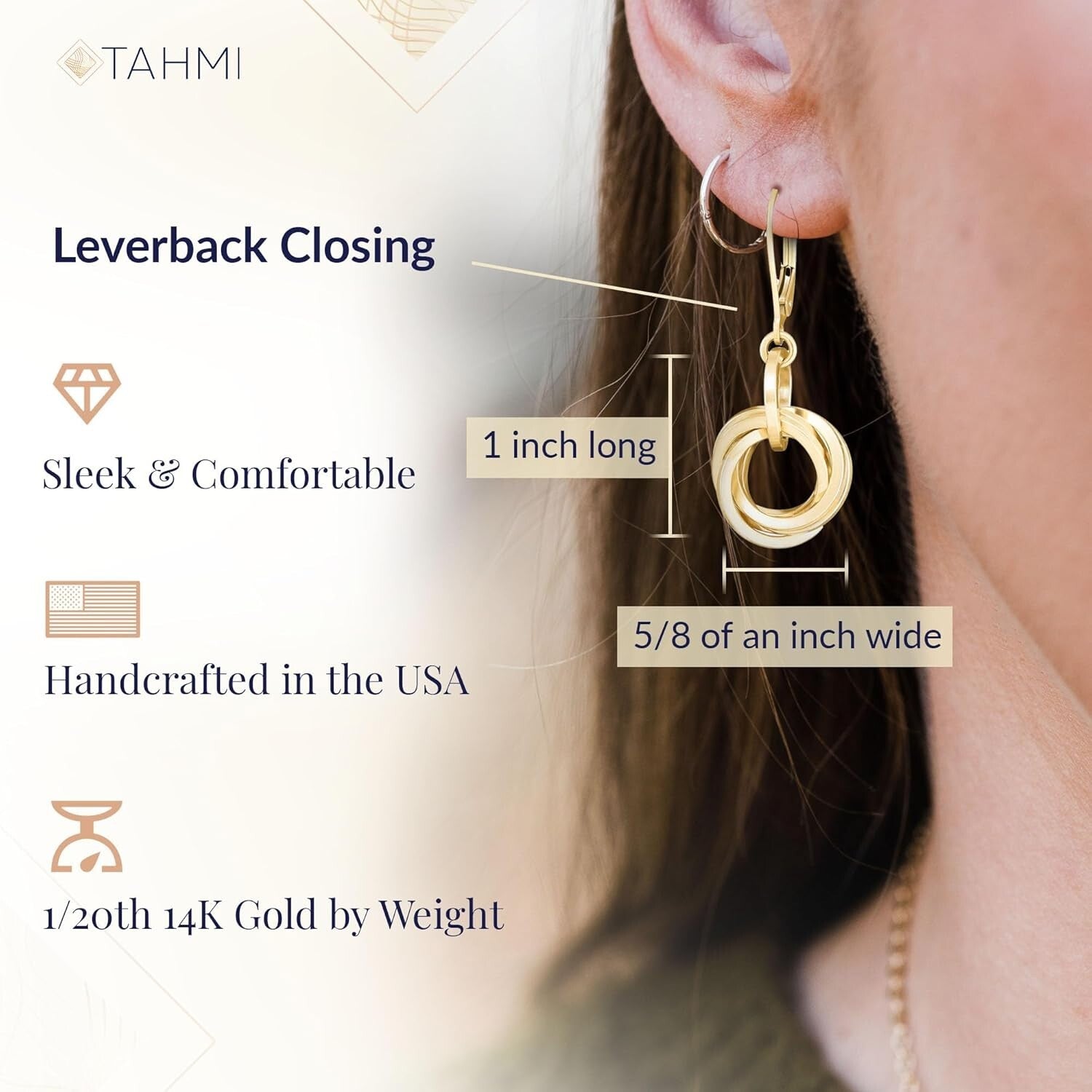 Trendy 14K Gold Filled Chunky Circle Dangling Earrings - For Everyday Wear