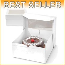 Load image into Gallery viewer, Professional White Cake Boxes with Window - 12'' x 12'' for Stylish Delivery