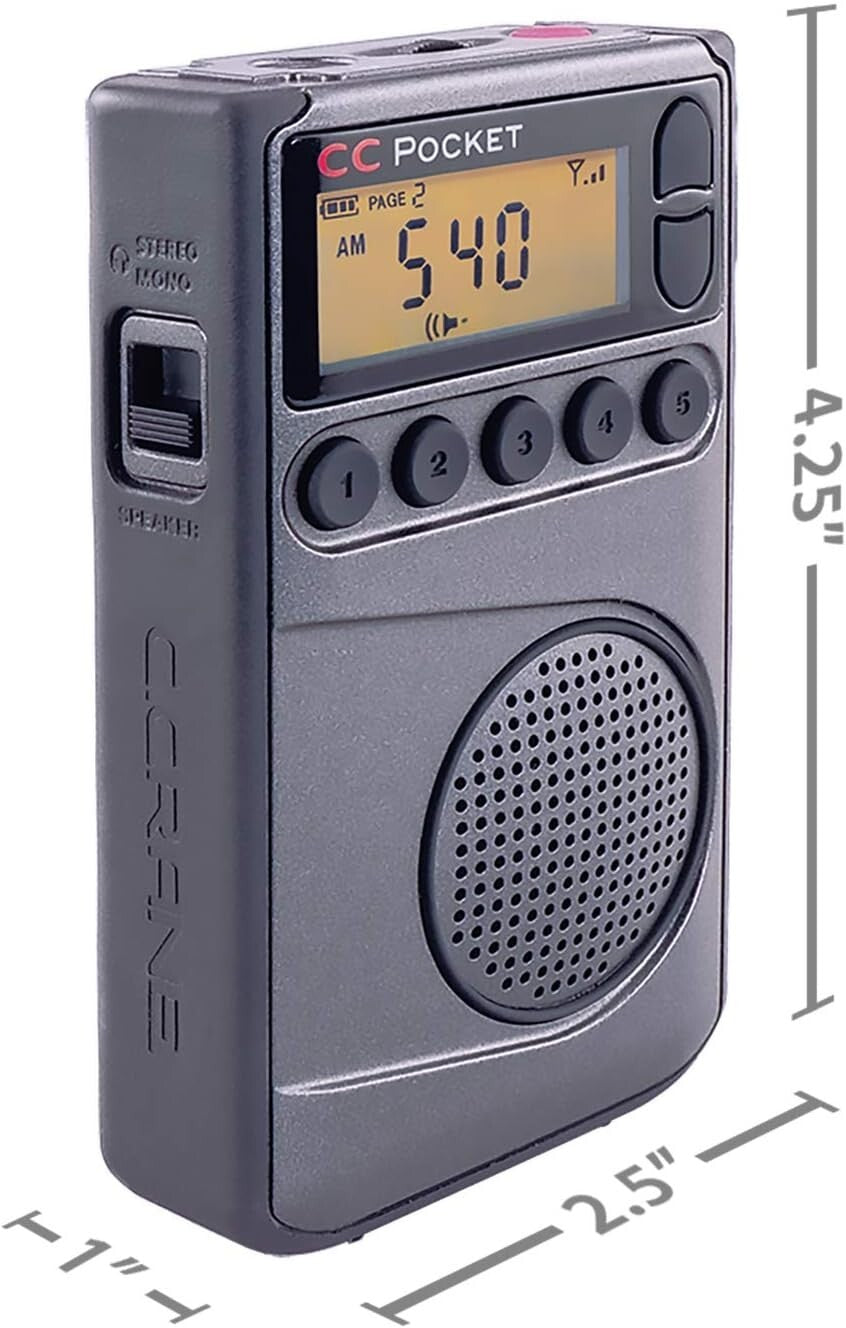 Versatile Black Pocket Radio with NOAA, Sleeptimer & Clip - Travel Essential