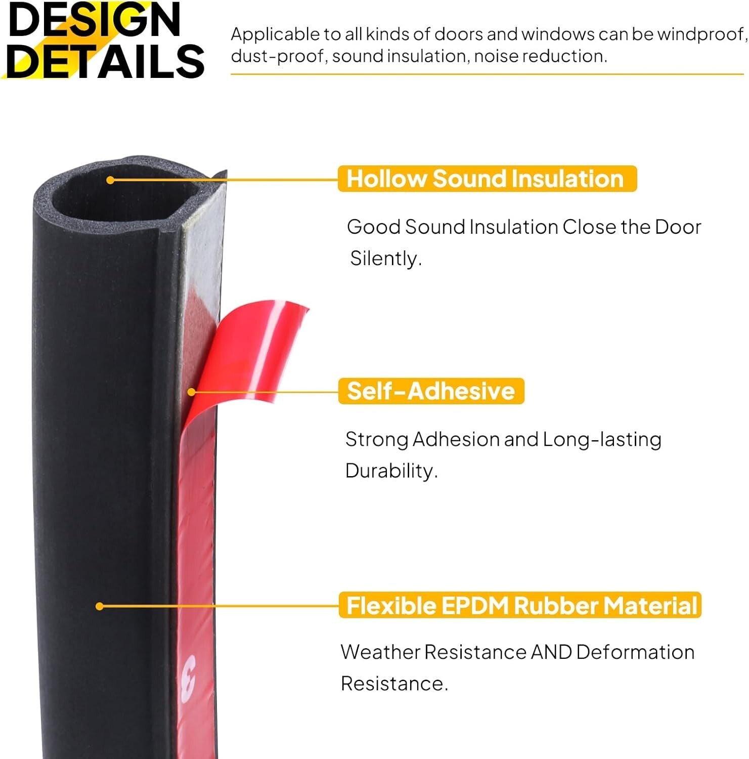 Temperature Resistant D-Shape Weatherstripping - 25ft Customizable Seal Strip