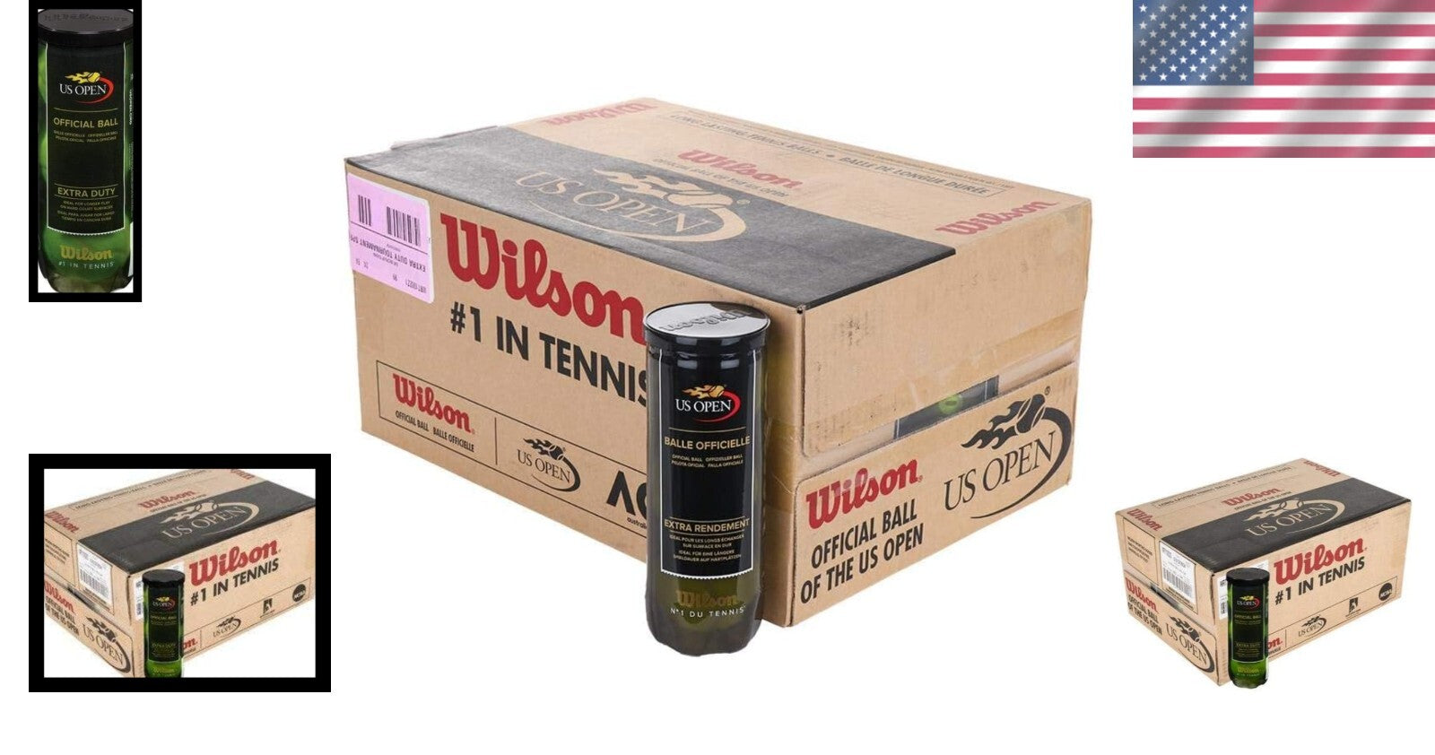Durable 24 Can Case of U.S. Open Tennis Balls - Optimal Hard Court Performance