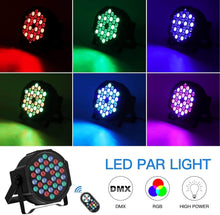 Load image into Gallery viewer, Vibrant 10 Pack 36W RGB LED Par Can Lights for DJ Party &amp; Event Decoration