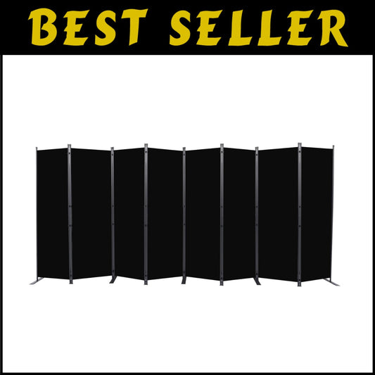 Freestanding 8 Panel Folding Privacy Screen with Stable Support Feet - 176" Wide