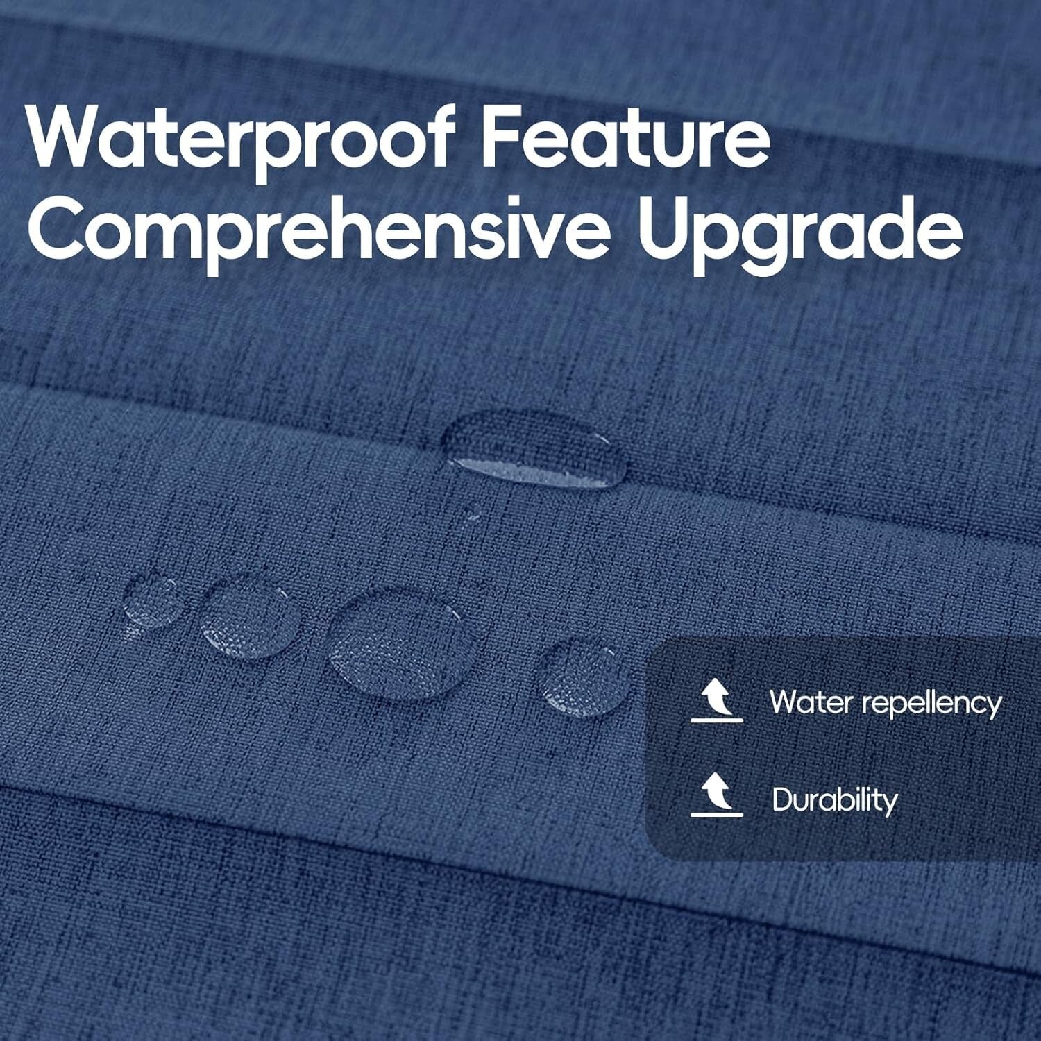 Waterproof Accordion Shower Curtain - Space-Saving Magnetic 1 Panel, Dark Blue