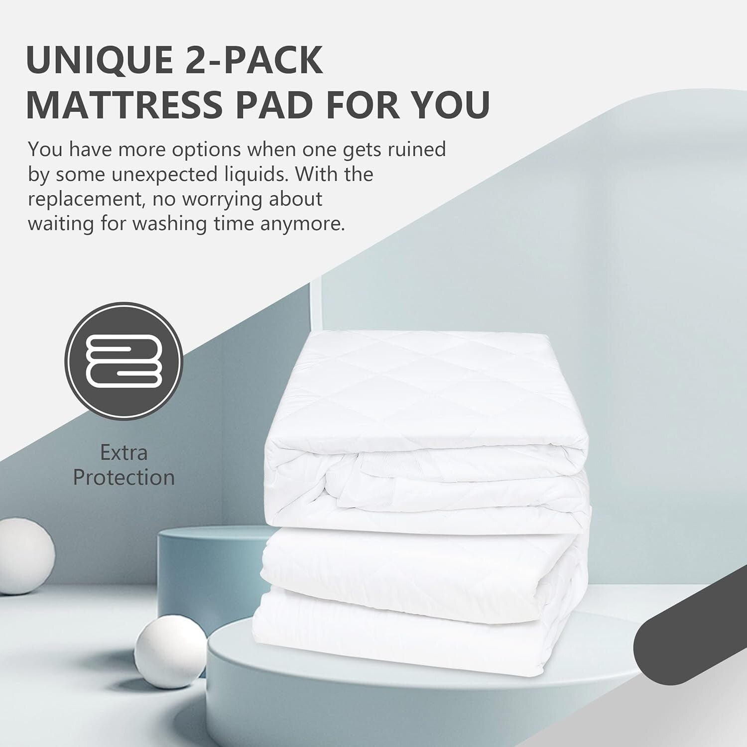 2 Pack Twin Size Waterproof Quilted Mattress Protector for Comfortable Sleep