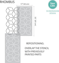 Load image into Gallery viewer, Geometric Wall Stencils for Painting - 2-Pack (17x32 in), Reusable &amp; Versatile