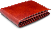 Load image into Gallery viewer, Full Grain Leather Wallet for Men - Slim Design with ID Passcase &amp; Cognac Color