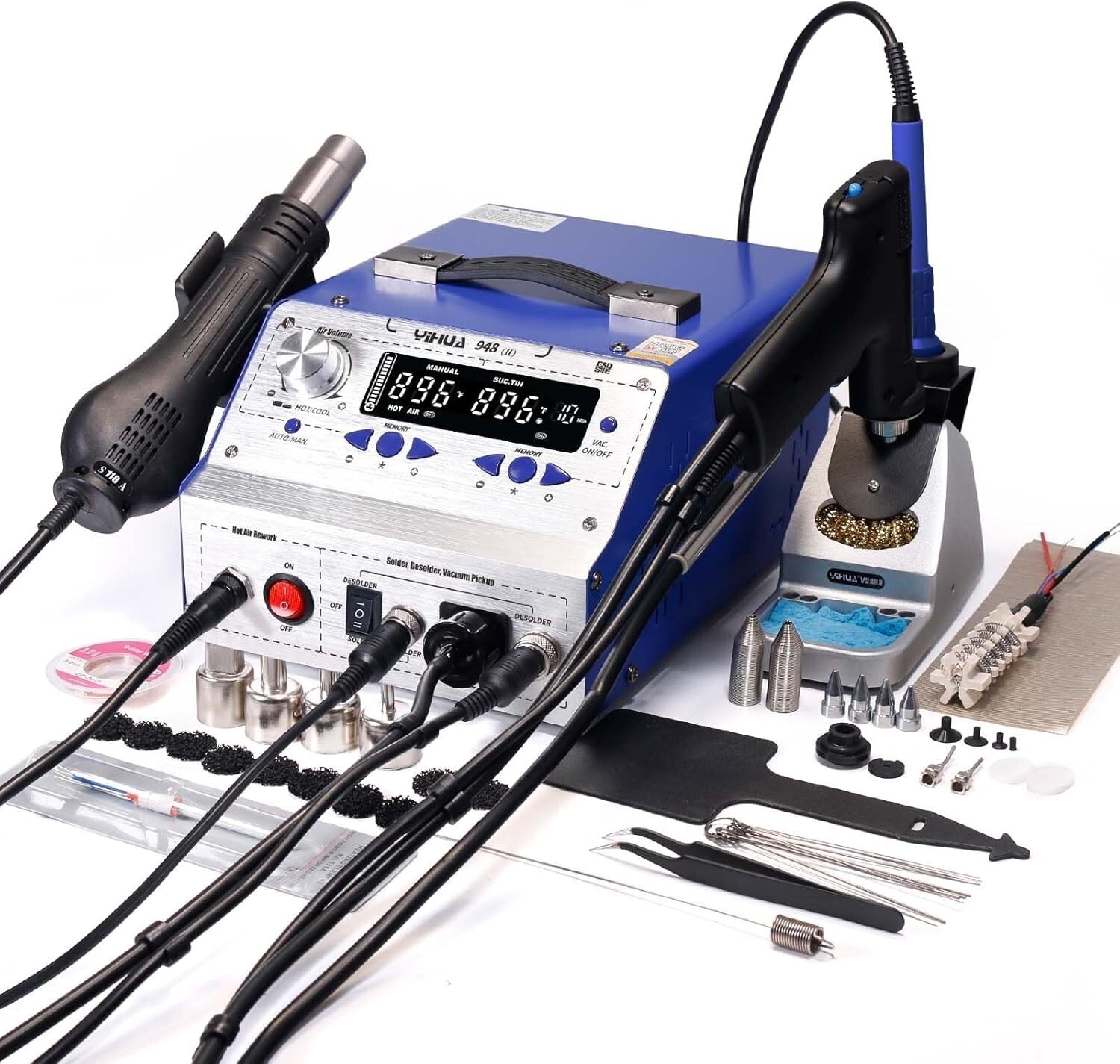 PID-Controlled Soldering & Desoldering Station with LED Display - 780W Power