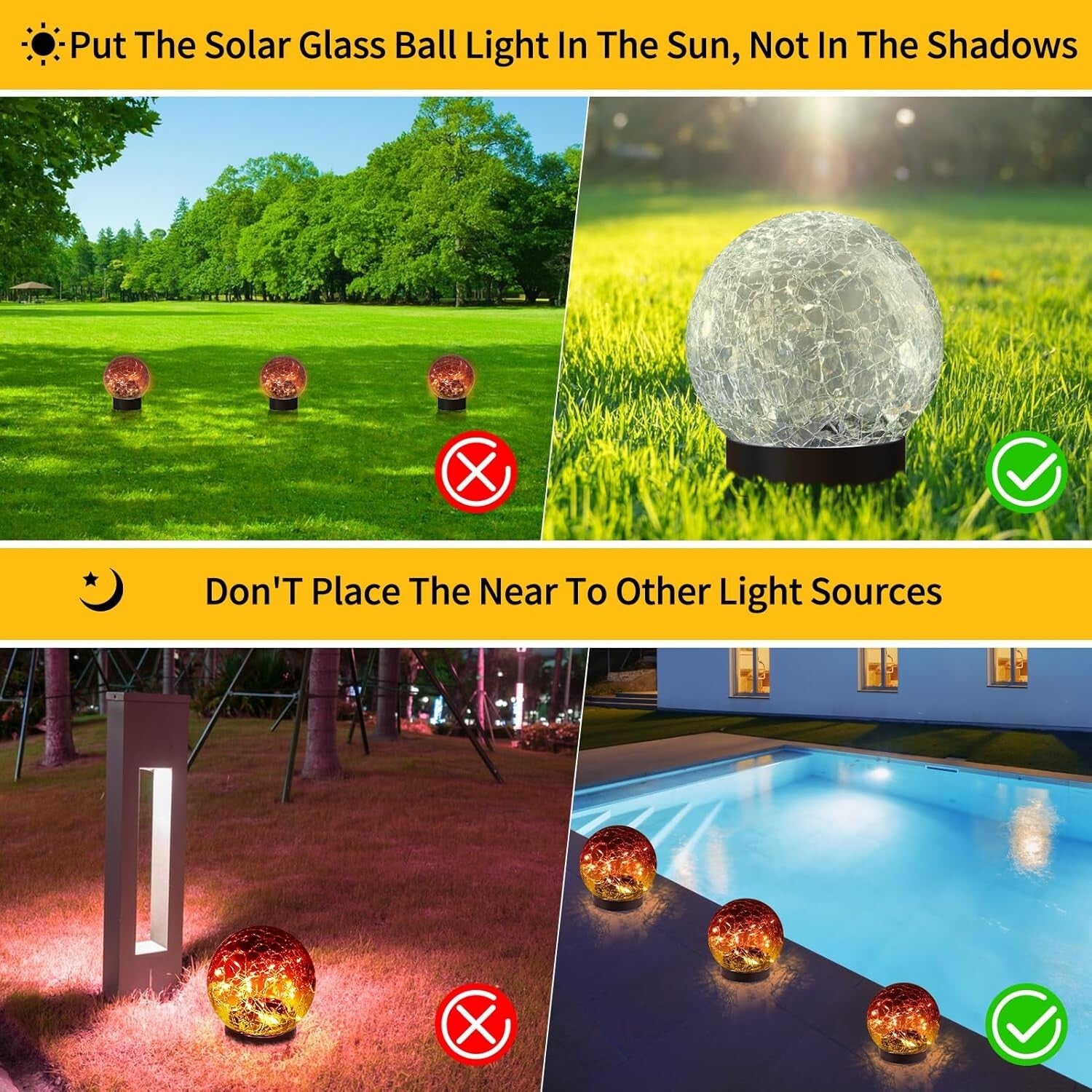 Elegant Waterproof Solar Globe Lights for Garden & Patio - Remote Control Design