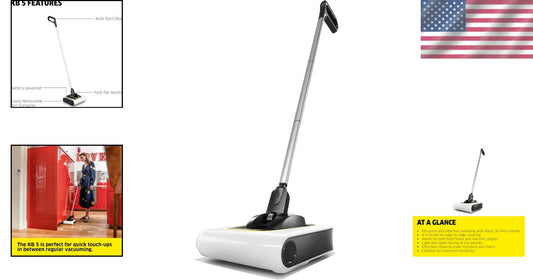 Karcher KB 5 Cordless Electric Sweeper - Lightweight & Multi-Surface Cleaning