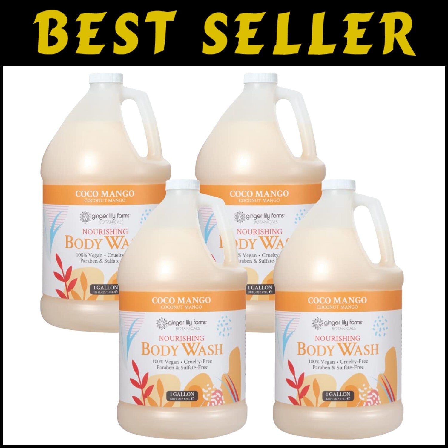 Cruelty-Free Nourishing Body Wash with Tropical Coconut Mango - Gallon Refill