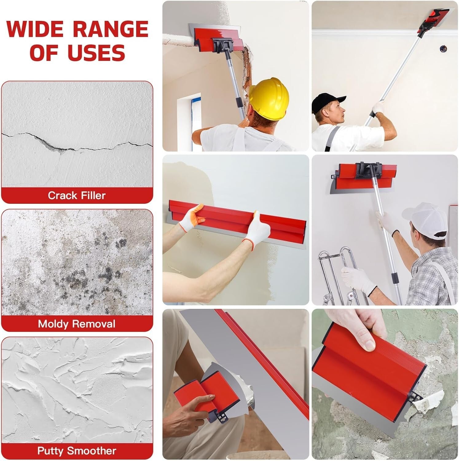 Premium Drywall Skimming Blade Set - 5 Stainless Steel Sizes w/ Portable Case