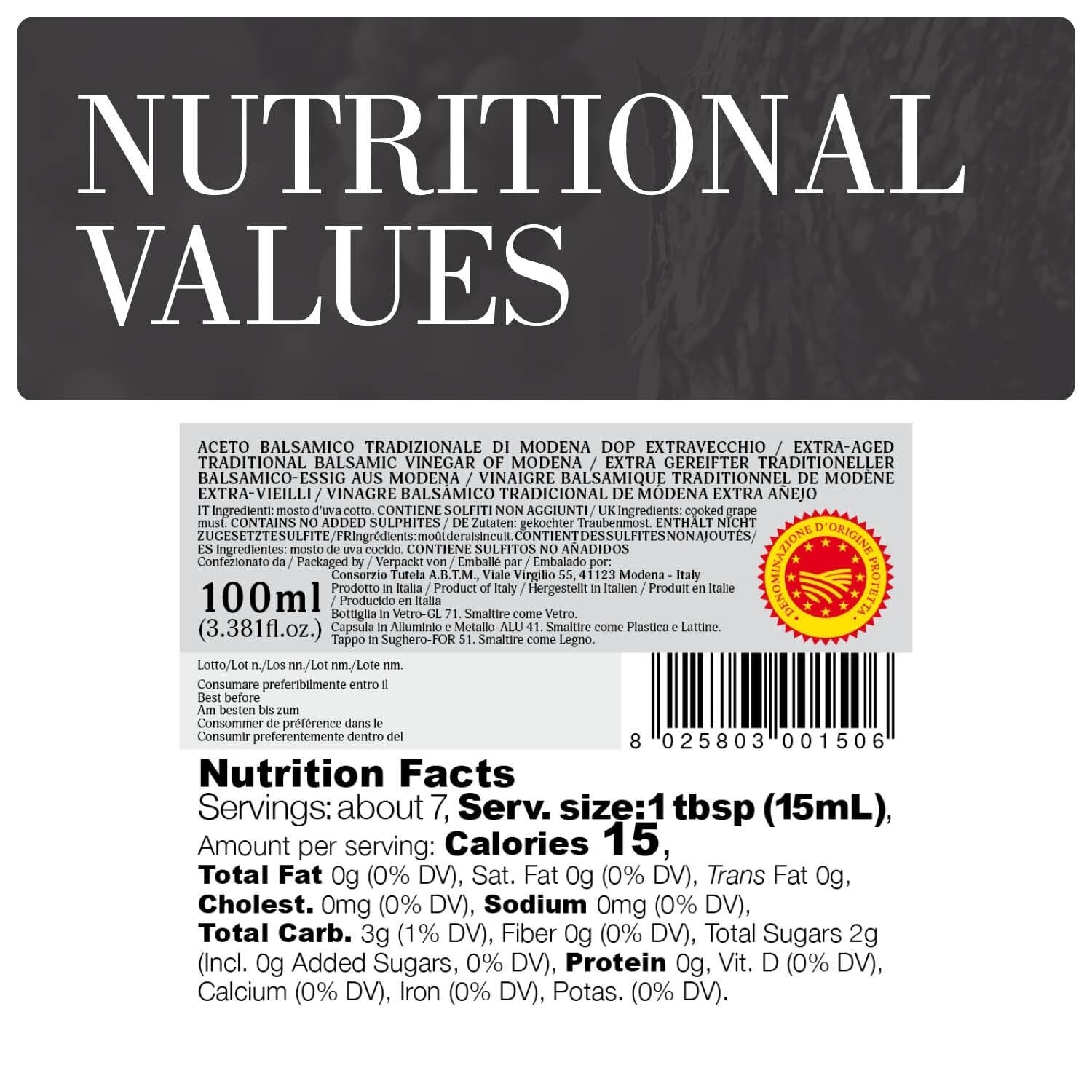 Limited Edition 60-Year Aged Balsamic Vinegar from Modena with Collector's Spout