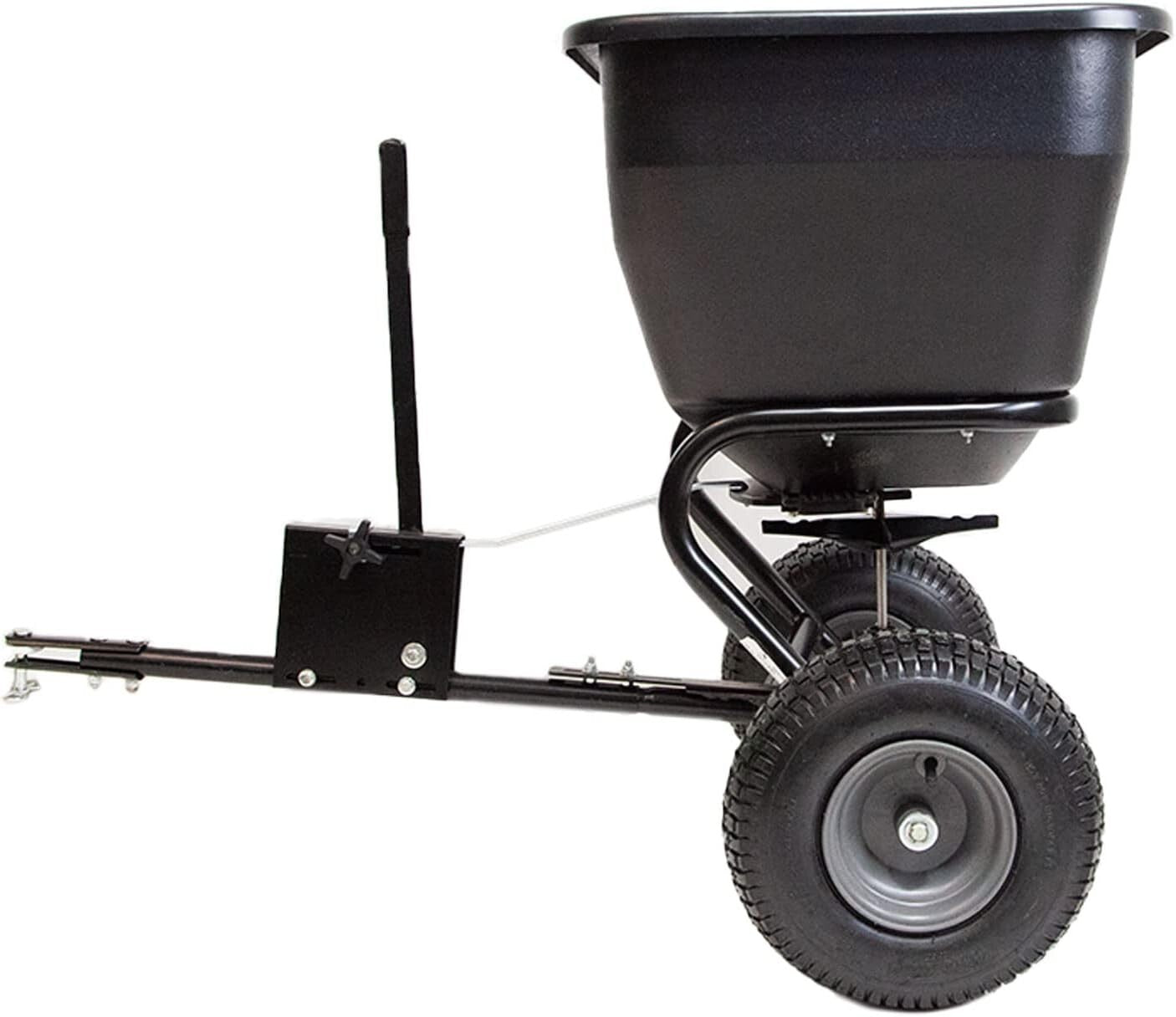 Tow Behind Broadcast Spreader - 175 lb Capacity with Universal Hitch & Autoflow